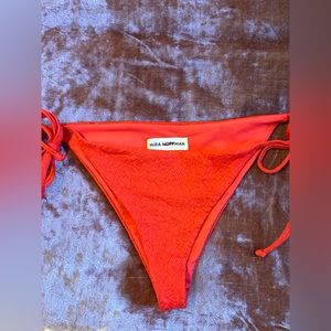 Mara Hoffman bathing suit bottom in red jacquard